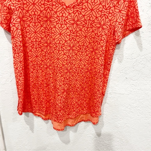 Soft Surroundings Women's Medium Petite MP Orange Geometric Mosaid Print Tunic - Picture 3 of 7